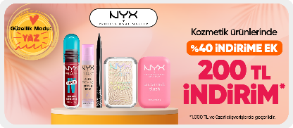 NYX Professional Makeup Ürünlerde %40 indirime ek 200 TL indirim