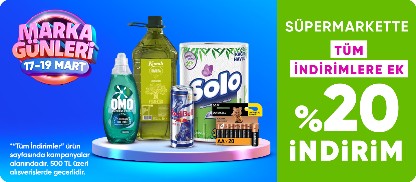 Mart Süpermarkette Tüm İndirimlere Ek %20 İNDİRİM