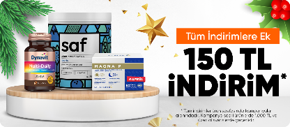 Besin Takviyelerinde  Tüm İndirimlere Ek  150 TL İndirim
