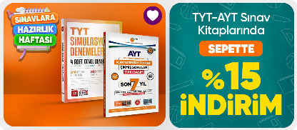 TYT-AYT Sınav Kitaplarında Sepette %15 Indirim