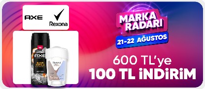 Axe rexona 600 tlye 100 tl indirim