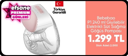 Bebebao P1 240 ml Giyilebilir Elektrikli Süt Sağma Göğüs Pompası (Türkiye Garantili)