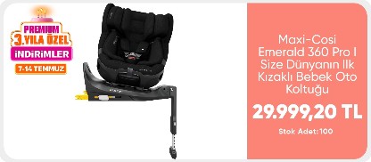 Maxi-Cosi Emerald 360 Pro I-Size Dünyanın Ilk Kızaklı, Araç Dışına Çıkabilen Isofix'li 360 Dönebilir Yatabilir 0-36 kg Bebek Oto Koltuğu