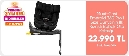 Maxi-Cosi Emerald 360 Pro I-Size Dünyanın Ilk Kızaklı, Araç Dışına Çıkabilen Isofix'li 360 Dönebilir Yatabilir 0-36 kg Bebek Oto Koltuğu