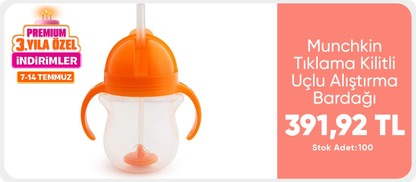 Munchkin Tıklama Kilitli Uçlu Alıştırma Bardağı, 6AY+, 207ML