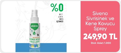 Siveno Sivrisinek ve Kene Kovucu Sprey Losyon Bitkisel Tüm Vücut İçin Seyahat Tatil Boy 50 ml        249.90TL