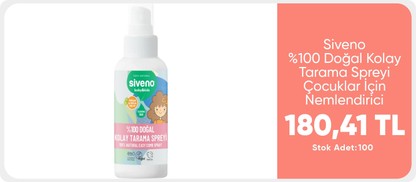 Siveno %100 Doğal Kolay Tarama Spreyi Çocuklar İçin Nemlendirici Hindistan Cevizi Yağlı 100 ml 189,90TL