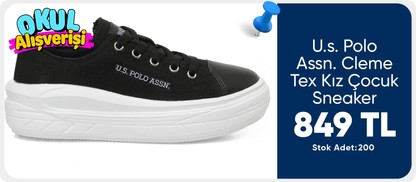 U.S. Polo Assn. Cleme Tex Jr 5fx Siyah Kız Çocuk Sneaker