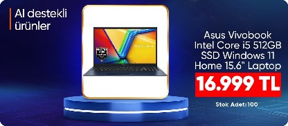Asus Vivobook Intel Core i5 512GB SSD Windows 11 Home 15.6" Laptop