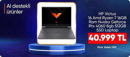 HP Victus 16  Amd Ryzen 7 16GB Ram Nvıdıa Geforce Rtx 4060 8gb 512GB SSD Laptop