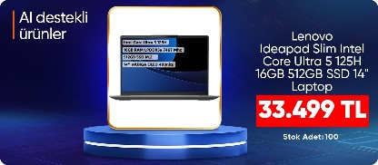 Lenovo Ideapad Slim Intel Core Ultra 5 125H 16GB 512GB SSD 14" Laptop
