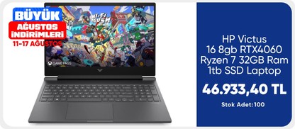 HP Victus 16 8gb RTX4060 Ryzen 7 32GB Ram 1tb SSD Laptop