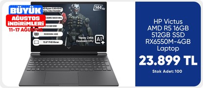 HP Victus AMD R5 16GB 512GB SSD RX6550M-4GB Laptop