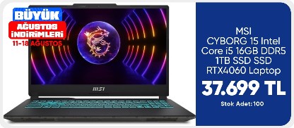 MSI CYBORG 15 Intel Core i5 16GB DDR5 1TB SSD SSD RTX4060 Laptop