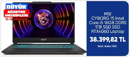 MSI CYBORG 15 Intel Core i5 16GB DDR5 1TB SSD SSD RTX4060 Laptop