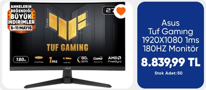 Asus Tuf Gamıng 1920X1080 1ms 180HZ Monitör
