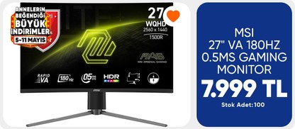 MSI 27" VA 180HZ 0.5MS GAMING MONITOR