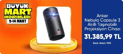 Anker Nebula Capsule 3 Akıllı Taşınabilir Projeksiyon Cihazı - 1080P - D2425 (Anker Türkiye Garantili)