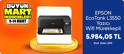 EPSON EcoTank L3550 Yazıcı+Tarayıcı+Fotokopi+Wifi Mürekkepli