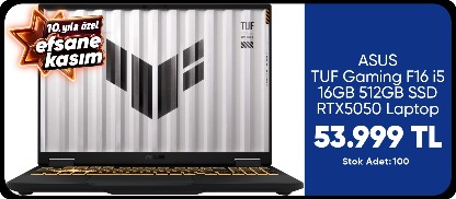 ASUS TUF Gaming F16 i5 16GB 512GB SSD RTX5050 Laptop