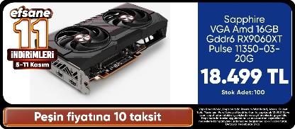 Sapphire VGA Amd 16GB Gddr6 RX9060XT Pulse 11350-03-20G