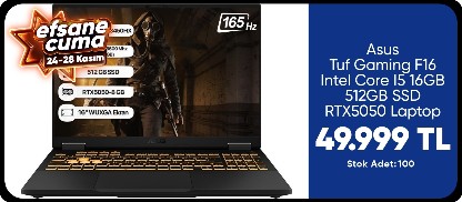 Asus Tuf Gaming F16 Intel Core I5 16GB 512GB SSD RTX5050 Laptop