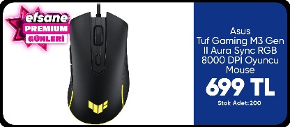 Asus Tuf Gaming M3 Gen II Aura Sync RGB 8000 DPI Oyuncu Mouse