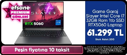 Game Garaj Slayer  Intel Core I7 32GB Ram 1tb SSD RTX5060 Laptop