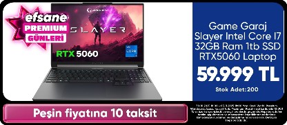Game Garaj Slayer  Intel Core I7 32GB Ram 1tb SSD RTX5060 Laptop
