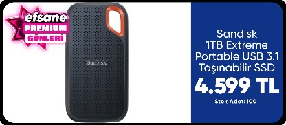 Sandisk 1TB Extreme Portable USB 3.1 Taşınabilir SSD