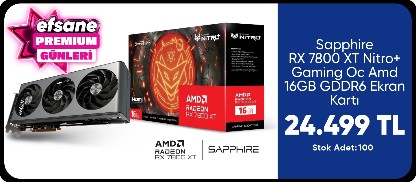 Sapphire RX 7800 XT Nitro+ Gaming Oc Amd 16GB GDDR6 Ekran Kartı