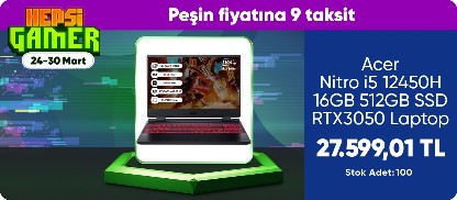 Acer Nitro i5 12450H 16GB 512GB SSD RTX3050 Laptop