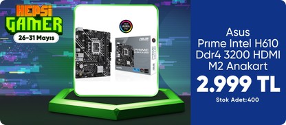 Asus Prıme Intel H610 Ddr4 3200 HDMI M2 Anakart