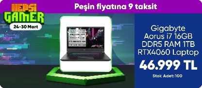 Gigabyte Aorus i7 16GB DDR5 RAM 1TB RTX4060 Laptop