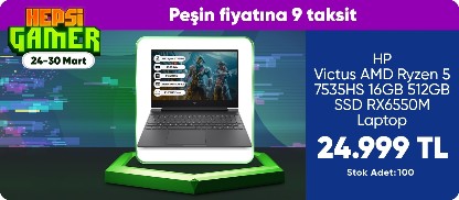 HP Victus AMD Ryzen 5 7535HS 16GB 512GB SSD RX6550M Laptop