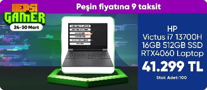 HP Victus i7 13700H 16GB 512GB SSD RTX4060 Laptop