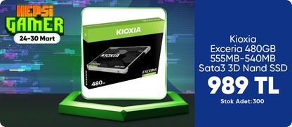 Kioxia Exceria 480GB 555MB-540MB Sata3 3D Nand SSD
