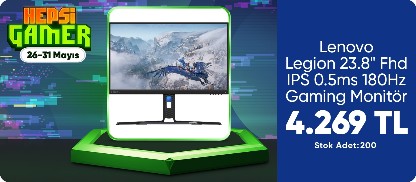 Lenovo Legion 23.8" Fhd IPS 0.5ms 180Hz Gaming Monitör 