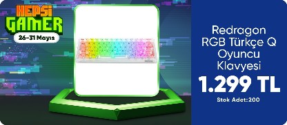 Redragon RGB  Türkçe Q Oyuncu Klavyesi