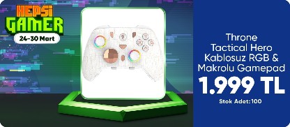 Throne Tactical Hero Kablosuz RGB & Makrolu Gamepad
