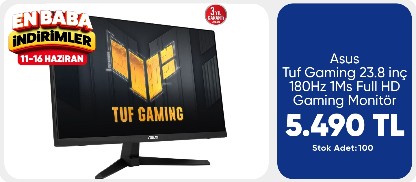 Asus Tuf Gaming 23.8 inç 180Hz 1Ms Full HD Gaming Monitör