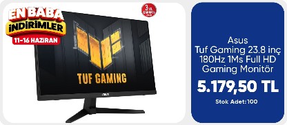 Asus Tuf Gaming 23.8 inç 180Hz 1Ms Full HD Gaming Monitör
