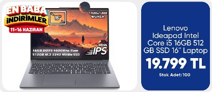 Lenovo Ideapad Intel Core i5 16GB  512 GB SSD 16'' Laptop