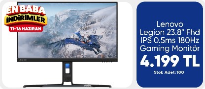 Lenovo Legion 23.8" Fhd IPS 0.5ms 180Hz Gaming Monitör