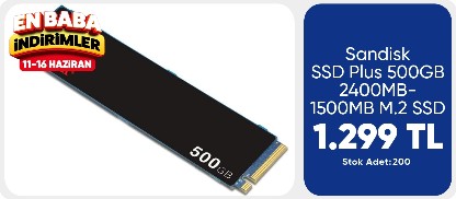 Sandisk SSD Plus 500GB 2400MB-1500MB M.2 SSD