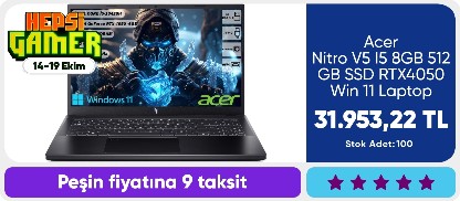 Acer Nitro V5 I5 8GB 512 GB SSD RTX4050 Win 11 Laptop