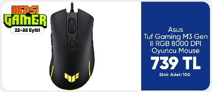 Asus Tuf Gaming M3 Gen II RGB 8000 DPI Oyuncu Mouse