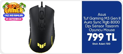 Asus Tuf Gaming M3 Gen II Aura Sync Rgb 8000 Dpı Sensor Tasarım Oyuncu Mouse