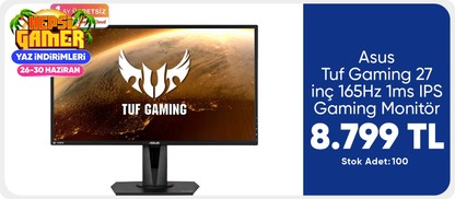 Asus Tuf Gaming 27 inç 165Hz 1ms IPS Gaming Monitör