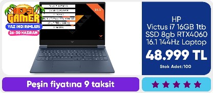 HP Victus i7 16GB 1tb SSD 8gb RTX4060 16.1 144Hz Laptop